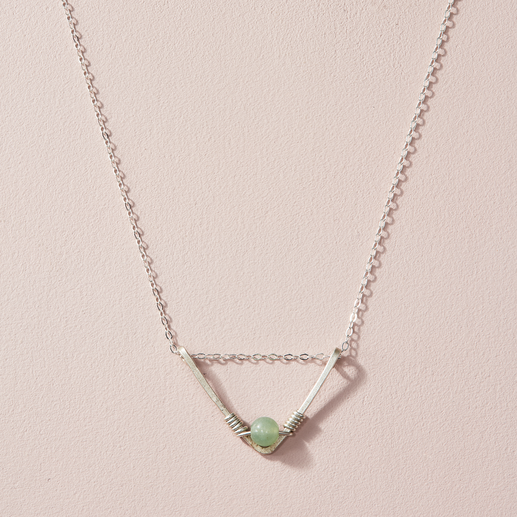 Silver Chevron || Green Aventurine