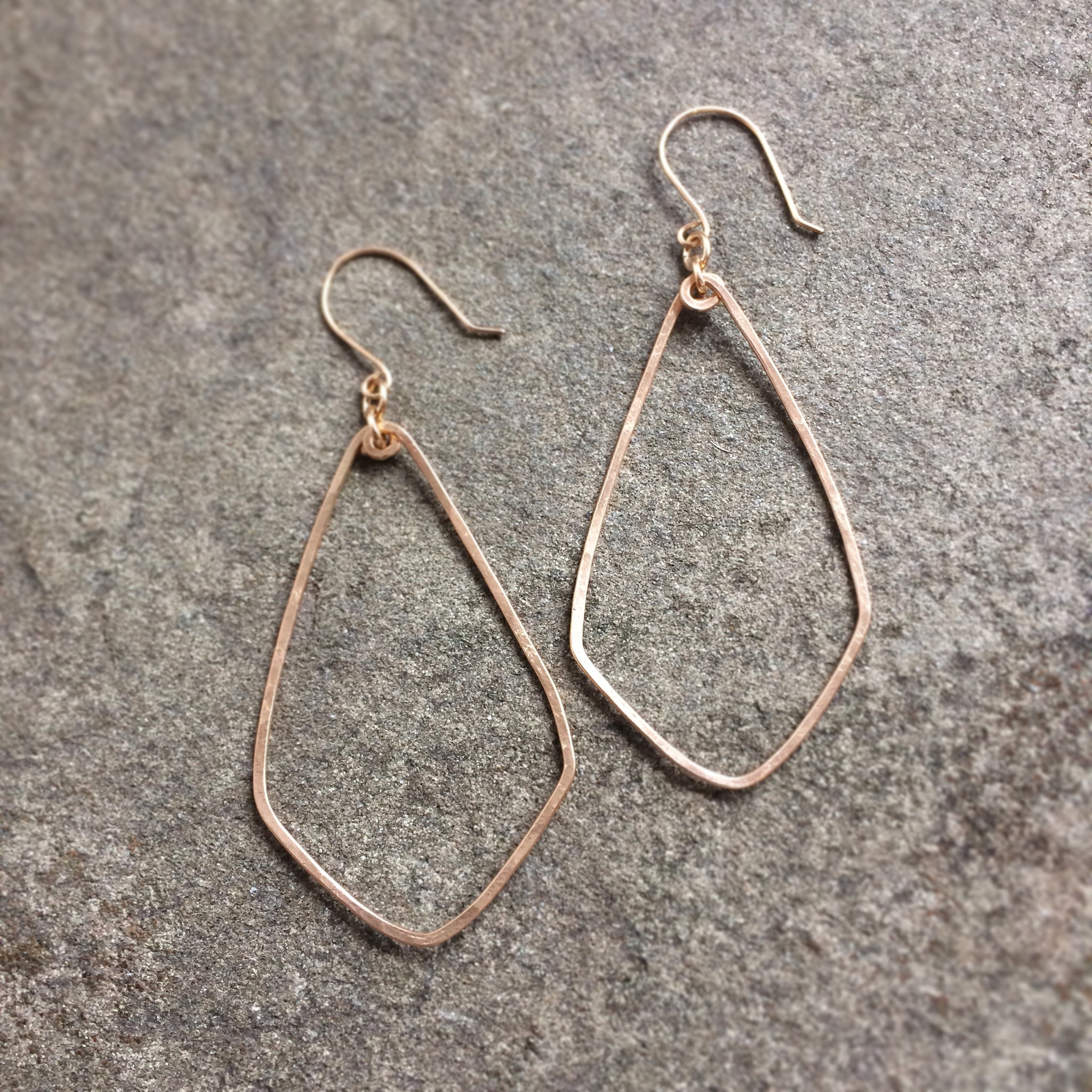 Gold Faceted Hoop Earrings