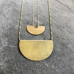 Half Moon + Fan Necklace Layering Set