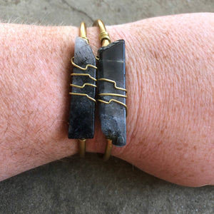 Black Rutilated Quartz Crystal Cuff [Ombre]
