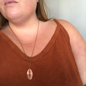 Phases of the Moon Oval Necklace