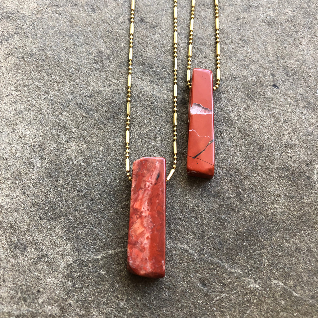 Red Jasper Crystal Point Necklace
